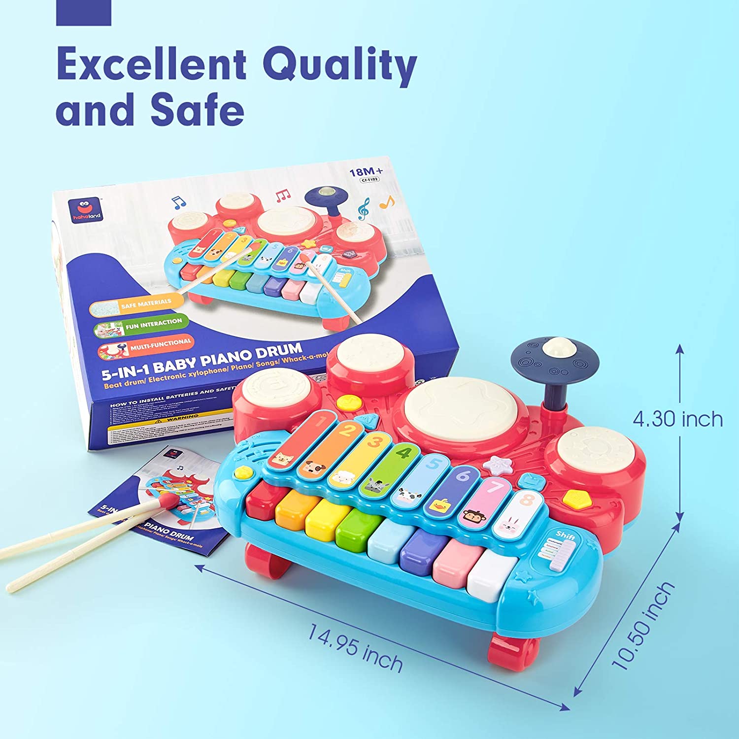 CubicFun 5 in 1 Kids Piano Drum Set Baby Toys CubicFun 5 in 1 Kids Piano Drum Set Baby Toys