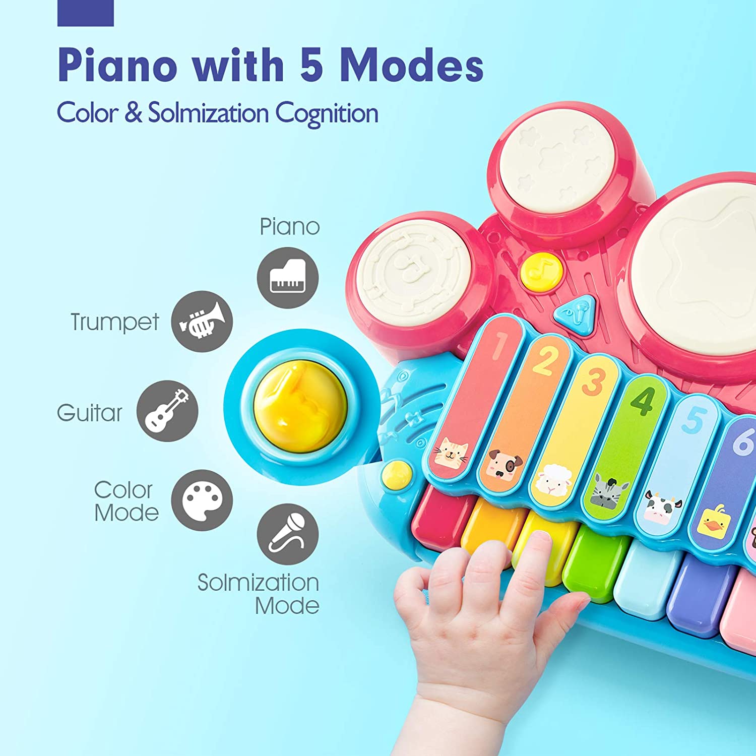 CubicFun 5 in 1 Kids Piano Drum Set Baby Toys CubicFun 5 in 1 Kids Piano Drum Set Baby Toys
