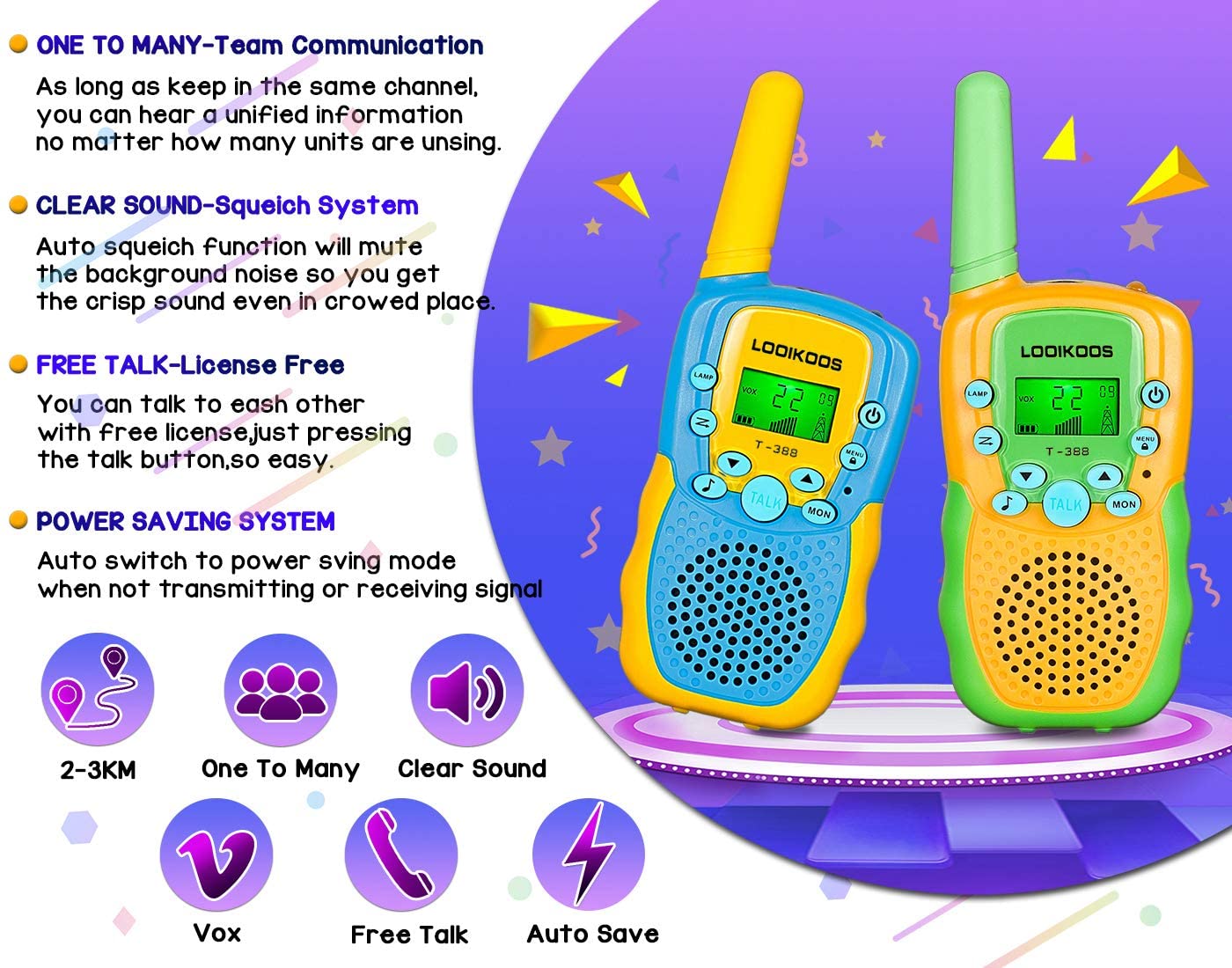 LOOIKOOS Walkie Talkies for Kids LOOIKOOS Walkie Talkies for Kids