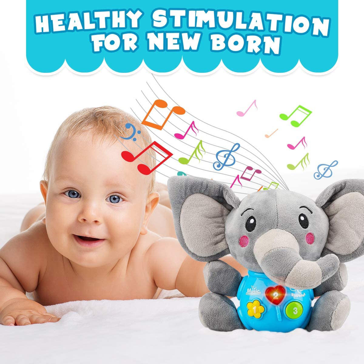 Insnug Plush Elephant Music Baby Toys Insnug Plush Elephant Music Baby Toys
