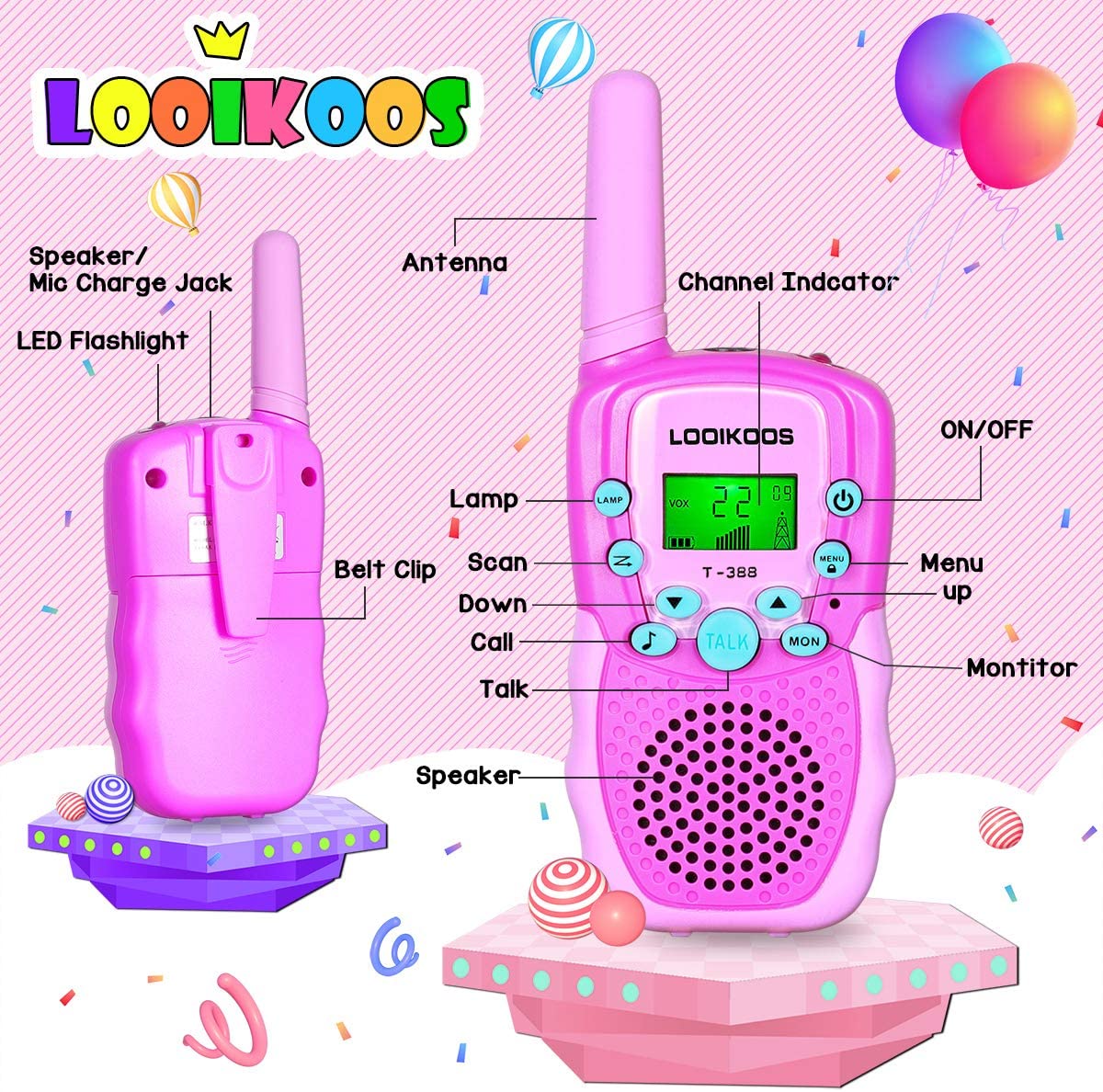 LOOIKOOS Walkie Talkies for Kids LOOIKOOS Walkie Talkies for Kids