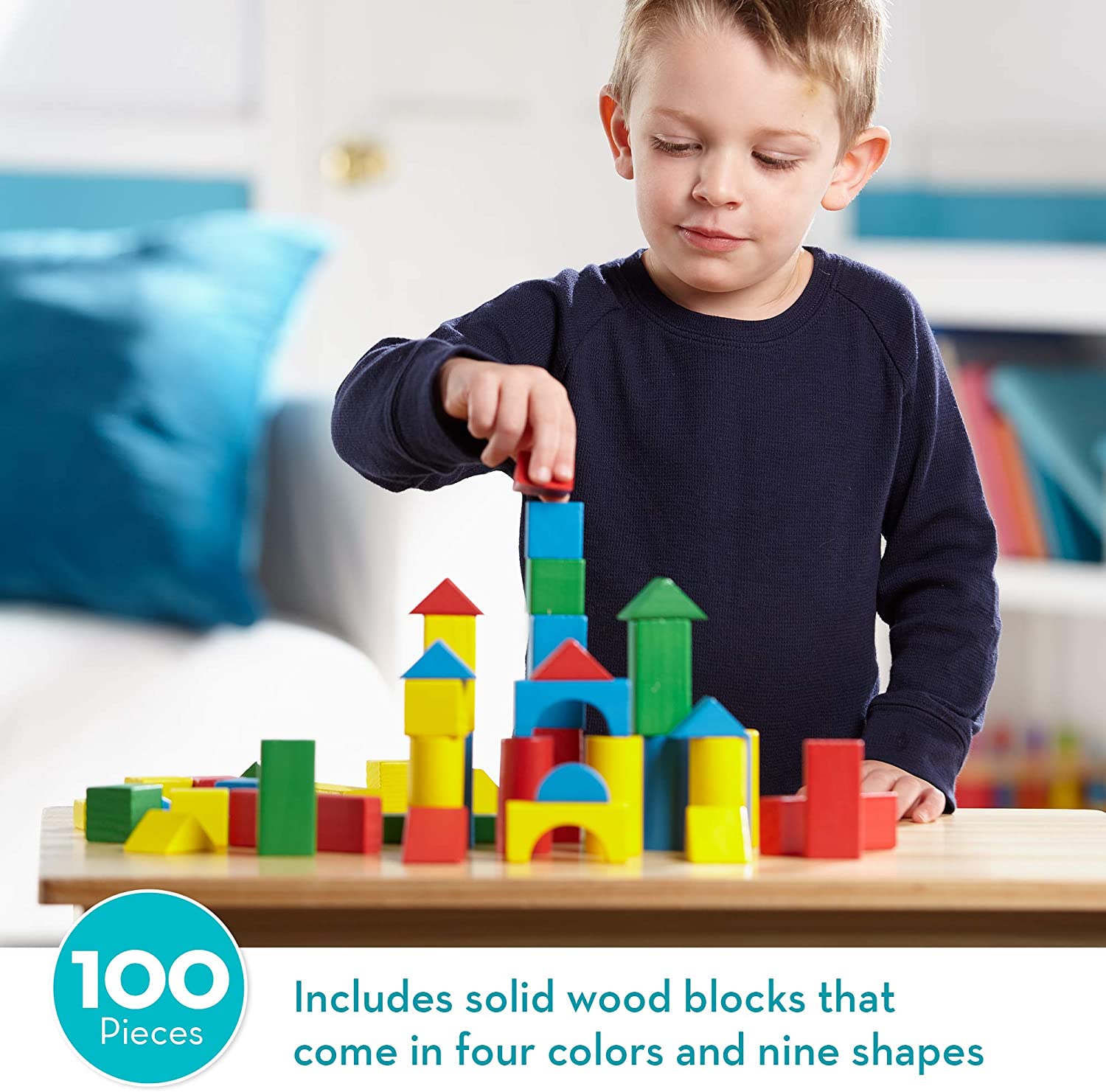 Melissa & Doug 100-Piece Wood Blocks Set Melissa & Doug 100-Piece Wood Blocks Set