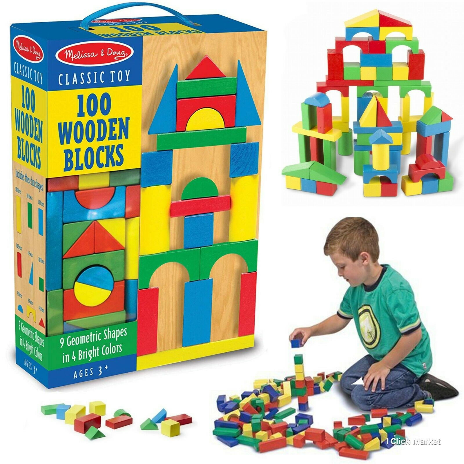 Melissa & Doug 100-Piece Wood Blocks Set Melissa & Doug 100-Piece Wood Blocks Set