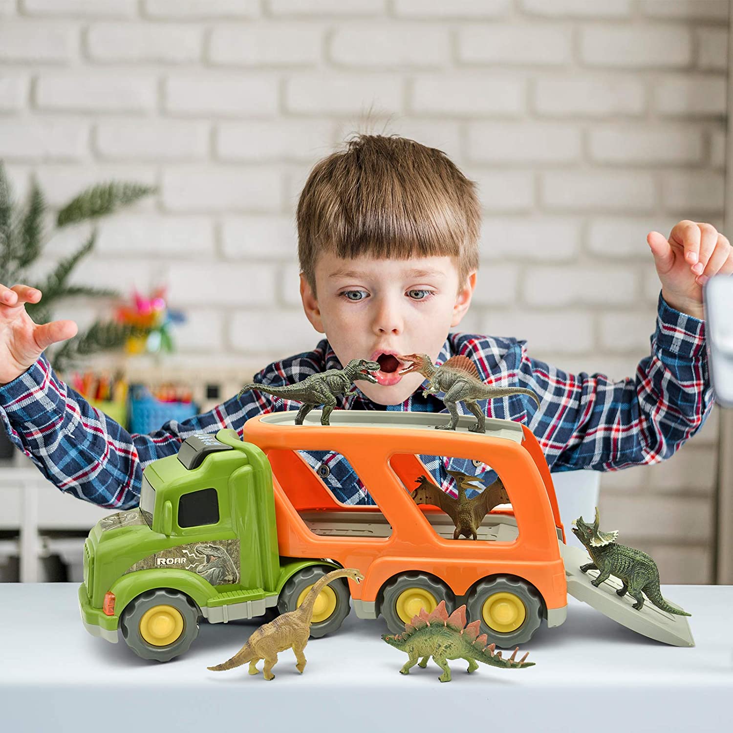 LASCOTON Dinosaur Toys Set Truck LASCOTON Dinosaur Toys Set Truck