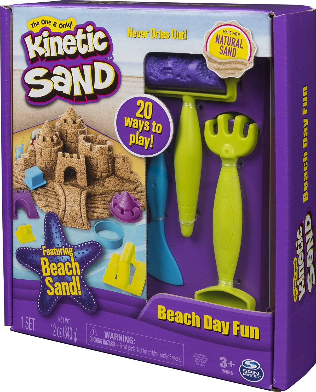 Kinetic Sand Beach Day Fun Playset with Castle Molds Kinetic Sand Beach Day Fun Playset with Castle Molds