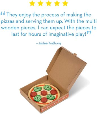 Melissa & Doug Top & Bake Wooden Pizza Counter Play Set (34 Pcs)