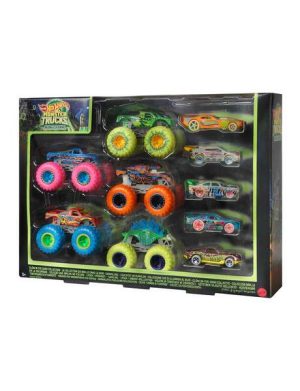 Hot Wheels Monster Trucks Glow in the Dark 10-Pack Collection Set