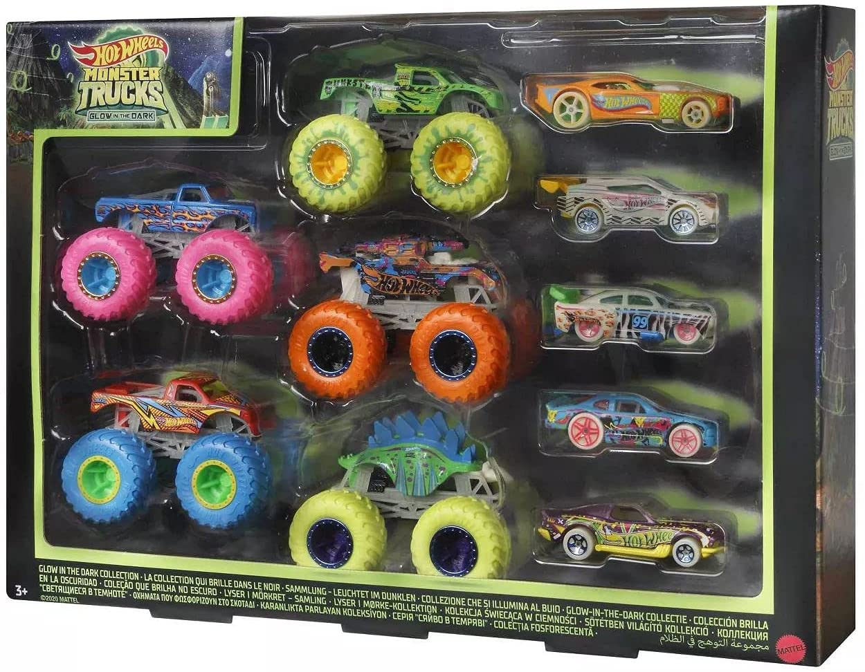 Hot Wheels Monster Trucks Glow in the Dark 10-Pack Collection Set Hot Wheels Monster Trucks Glow in the Dark 10-Pack Collection Set
