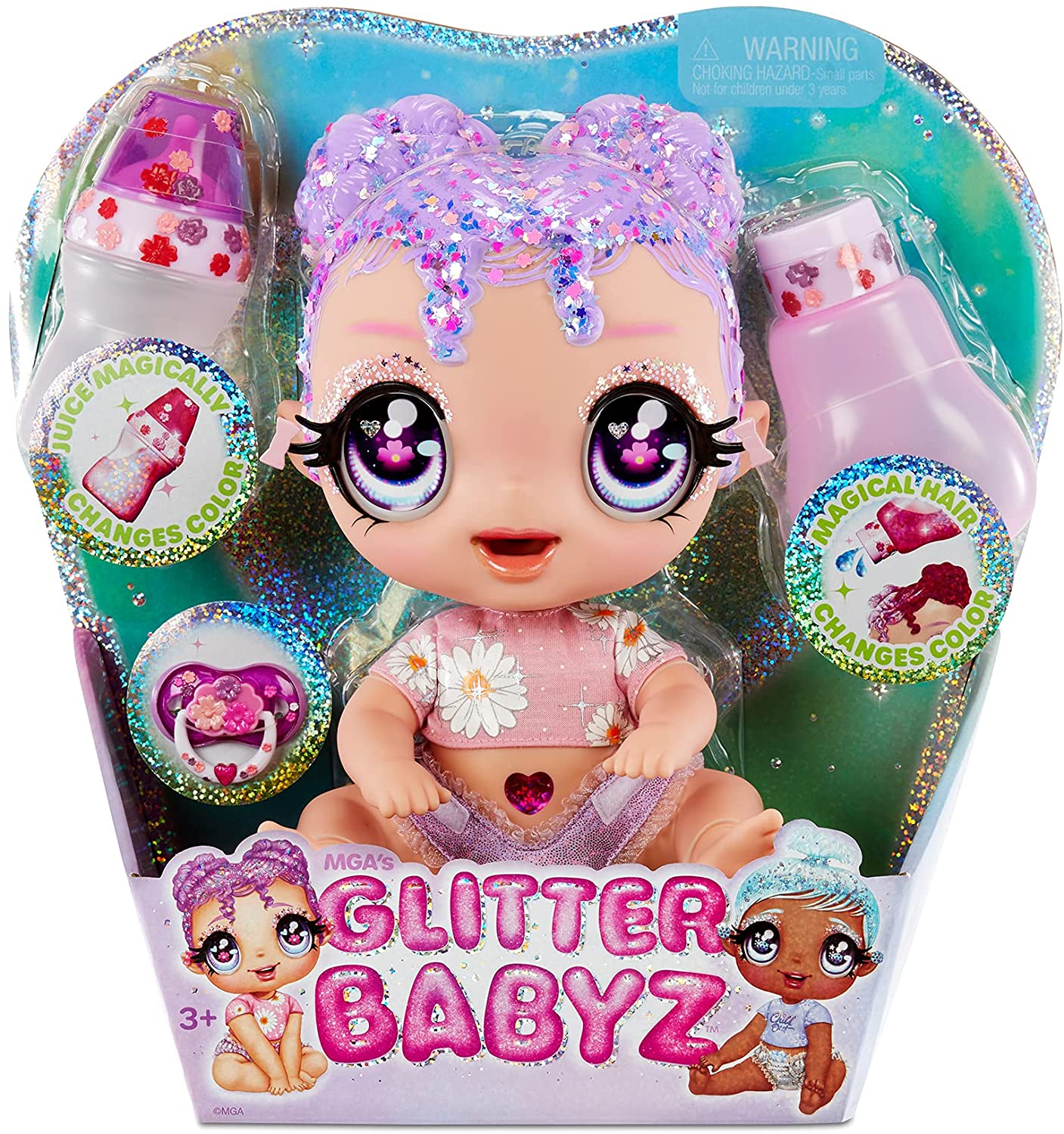 MGA'S Glitter BABYZ Lila Wildboom Baby Doll