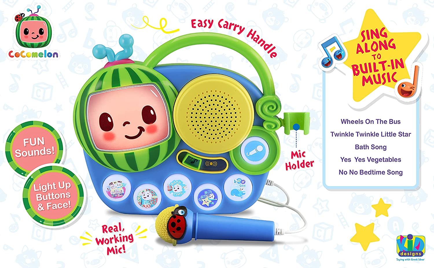 Cocomelon Toy Singalong Boombox with Microphone Cocomelon Toy Singalong Boombox with Microphone