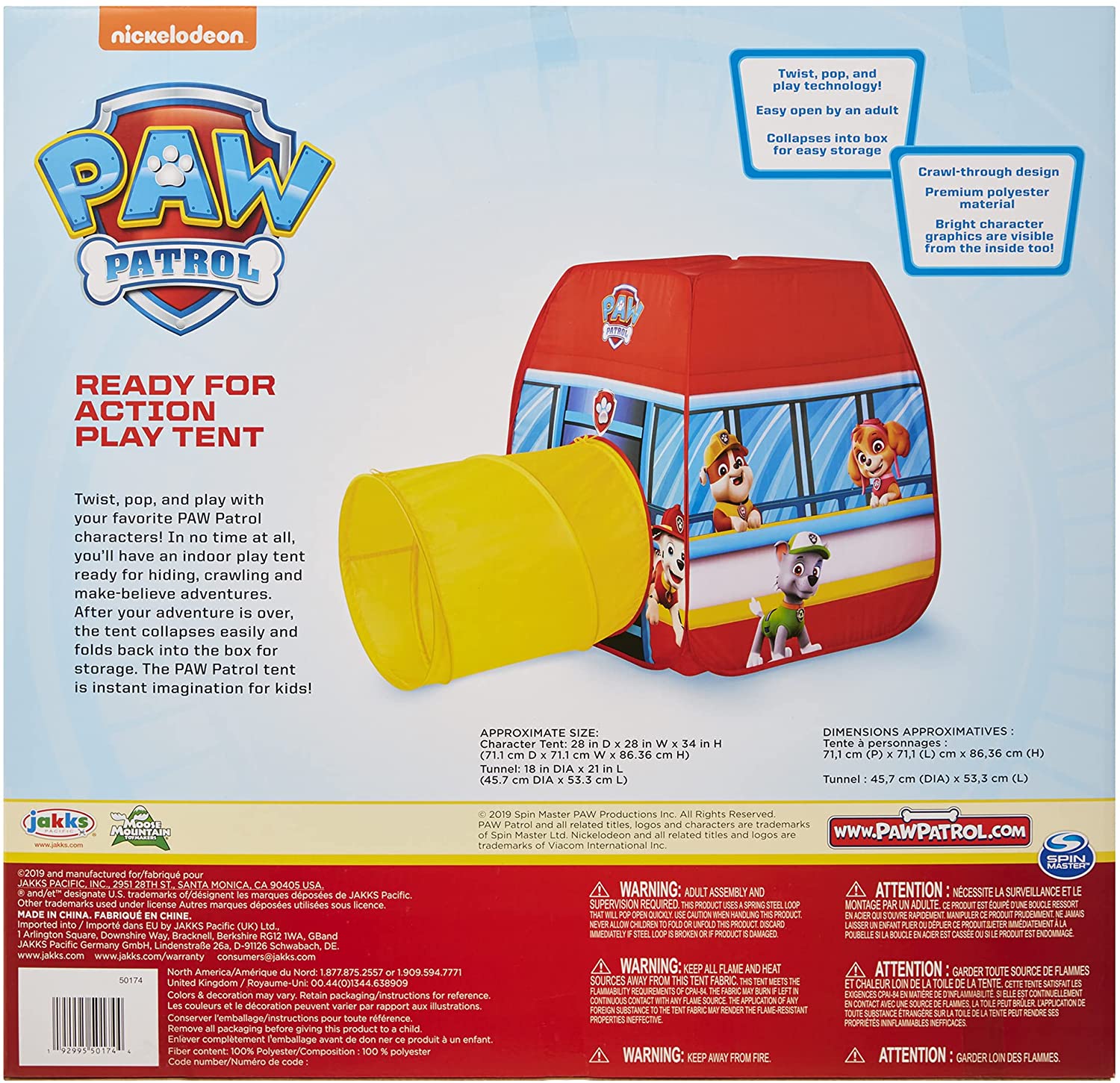 Paw Patrol Kids Tent Pop Up Play Tent with Tunnel Paw Patrol Kids Tent Pop Up Play Tent with Tunnel