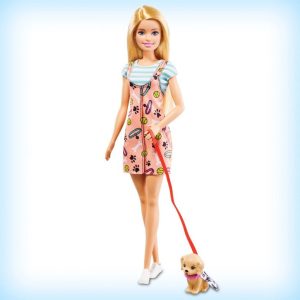 Barbie Doll (11.5-in Blonde) and Pet Boutique Playset