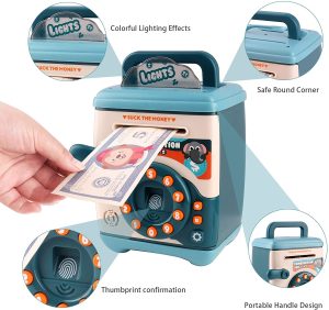 Piggy Bank Money Saving Box with Fingerprint