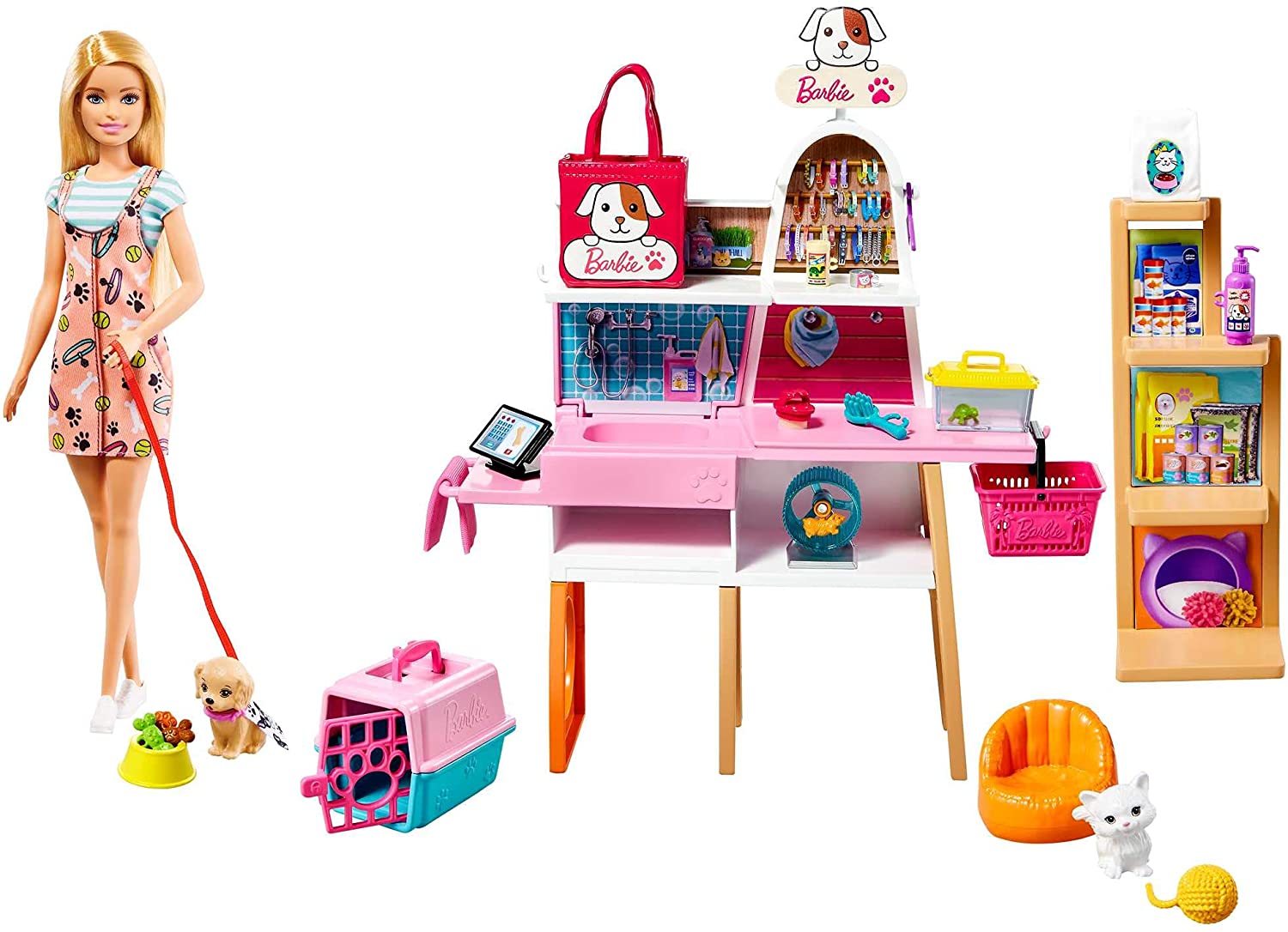 Barbie Doll (11.5-in Blonde) and Pet Boutique Playset Barbie Doll (11.5-in Blonde) and Pet Boutique Playset