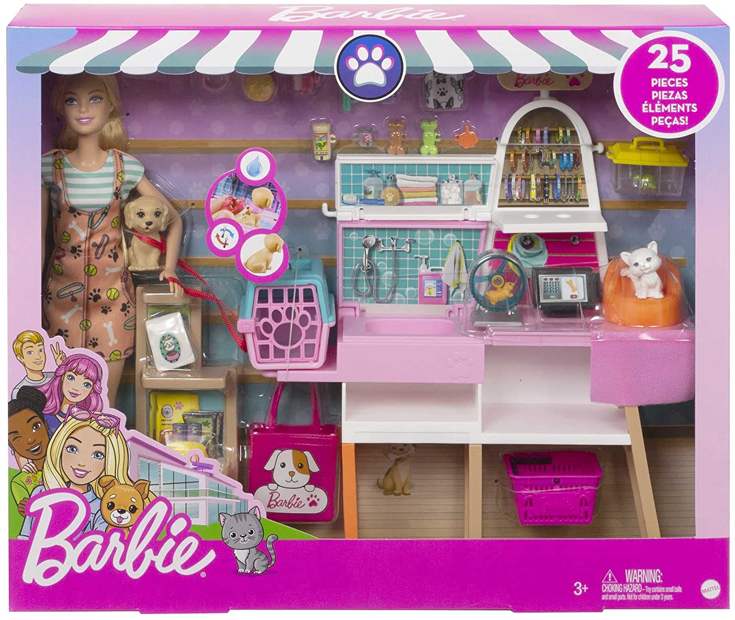 Barbie Doll (11.5-in Blonde) and Pet Boutique Playset Barbie Doll (11.5-in Blonde) and Pet Boutique Playset