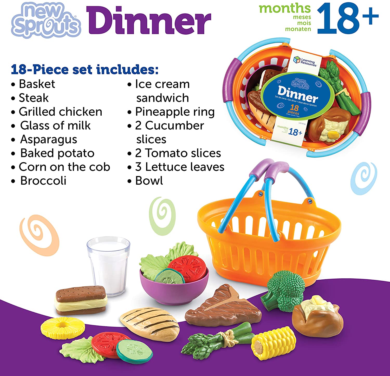 Learning Resources New Sprouts Dinner Foods Basket Learning Resources New Sprouts Dinner Foods Basket