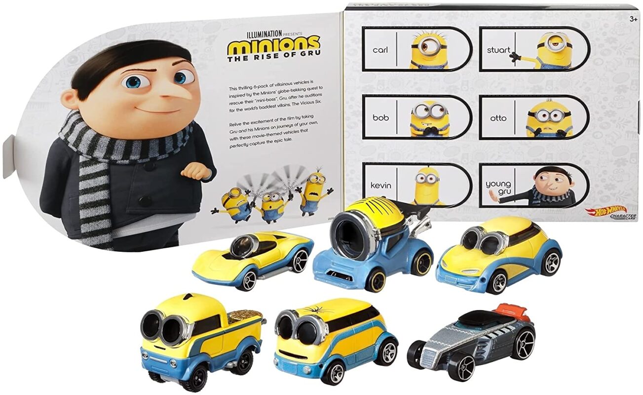 Hot Wheels Minions Bundle 6-Pack of Vehicles 1:64 Scale