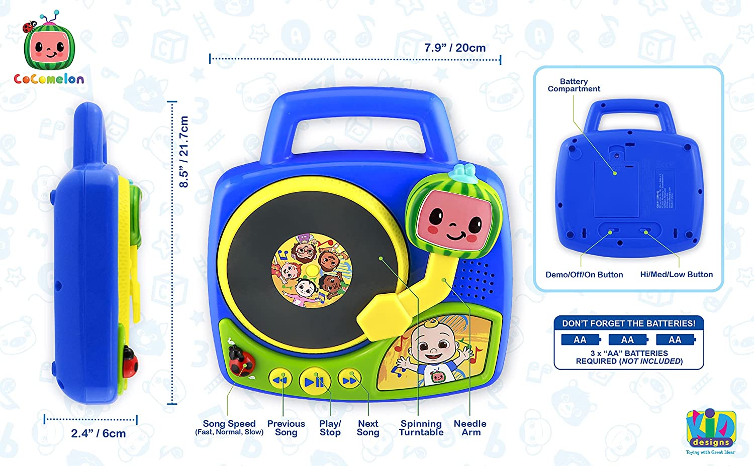 Cocomelon Turntable with Builtin Nursery Rhymes Cocomelon Turntable with Builtin Nursery Rhymes