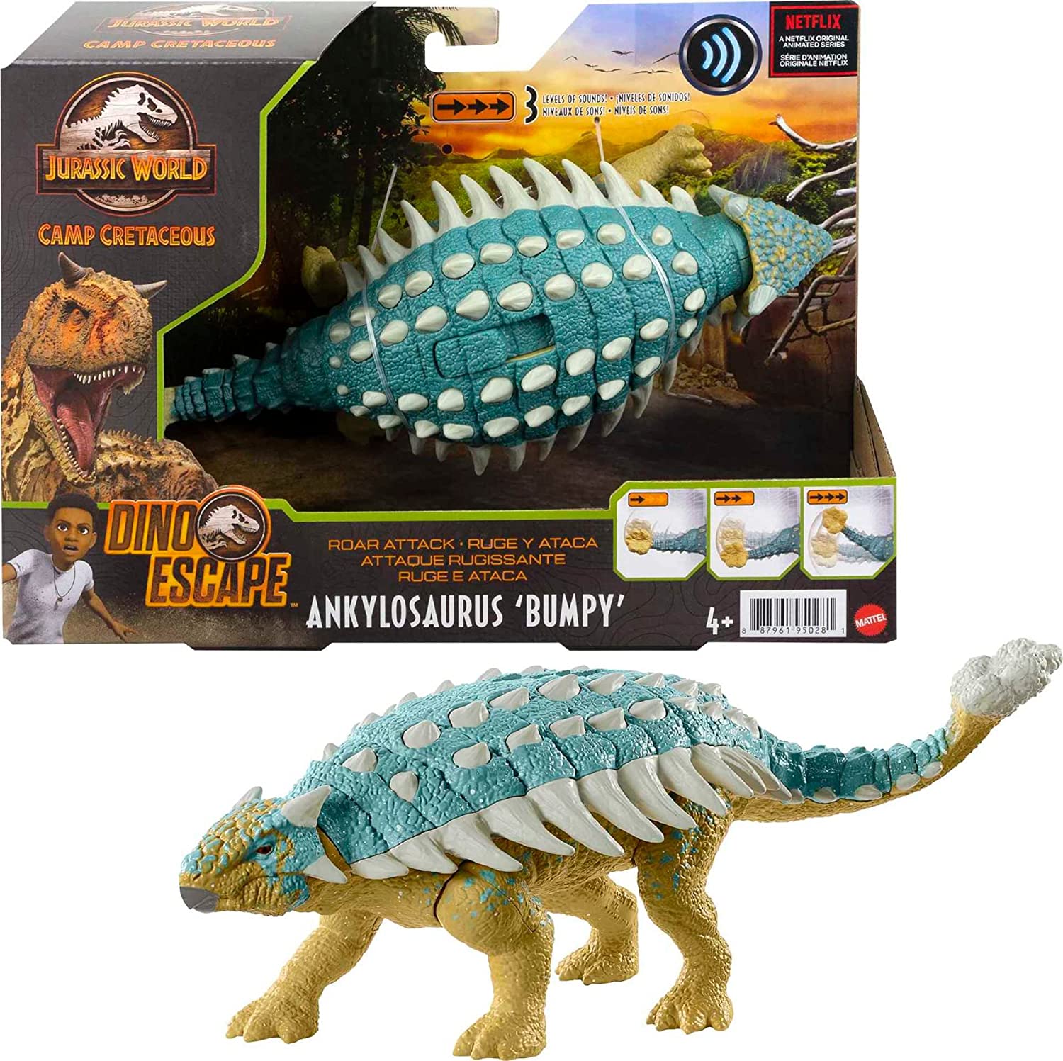 Jurassic World Roar Attack Ankylosaurus Bumpy Dinosaur Figure