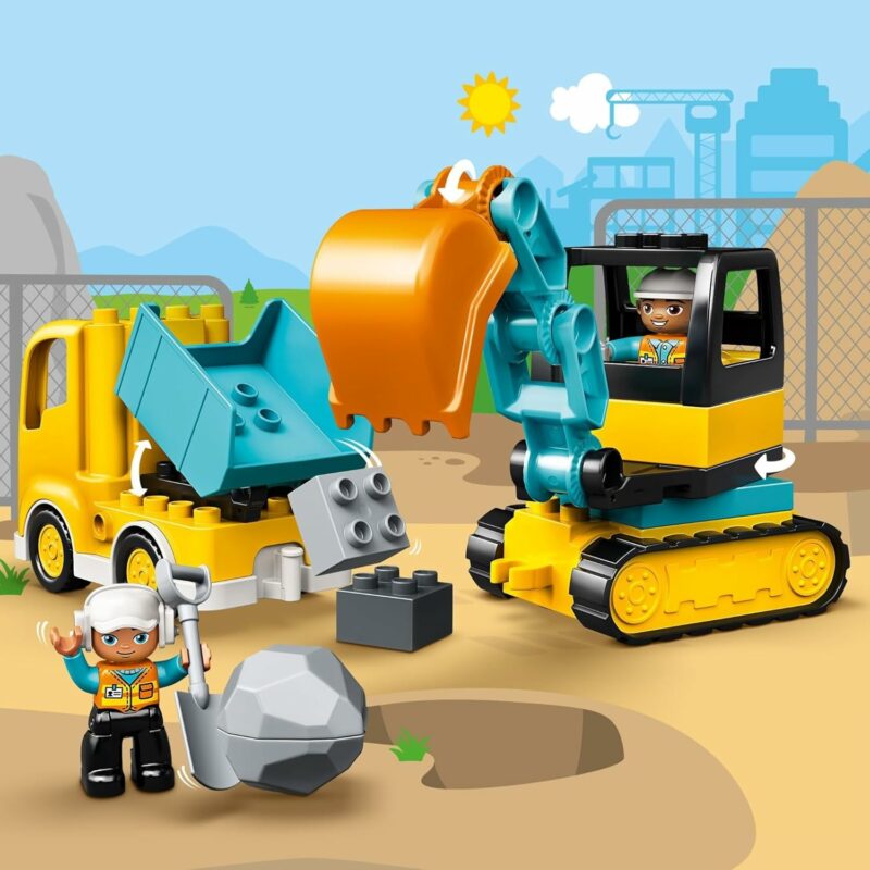 LEGO DUPLO Town Truck & Tracked Excavator Construction Vehicle 10931