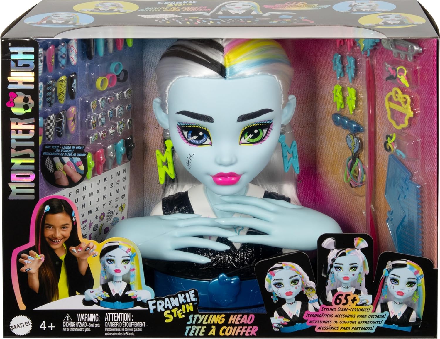 Monster High Frankie Stein Doll Head for Hairstyling Monster High Frankie Stein Doll Head for Hairstyling