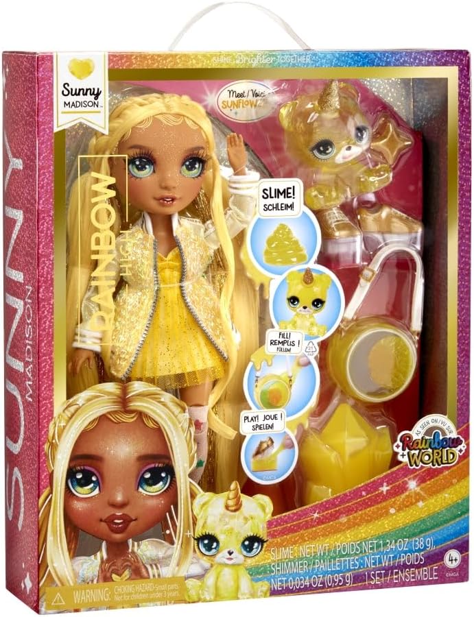 RAINBOW HIGH Fashion Doll with Slime & Pet Sunny Yellow RAINBOW HIGH Fashion Doll with Slime & Pet Sunny Yellow
