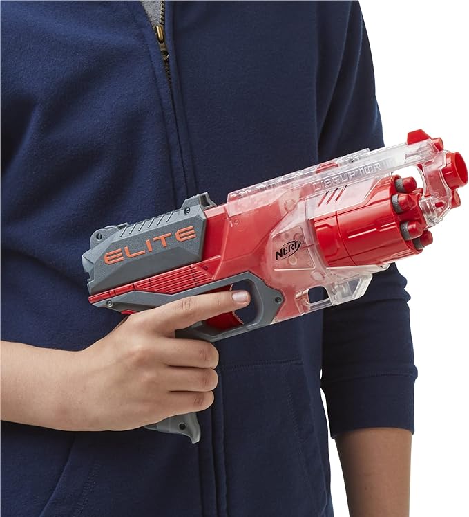 NERF Elite Disrupter Blaster 6 Dart Rotating Drum Slam Fire NERF Elite Disrupter Blaster 6 Dart Rotating Drum Slam Fire