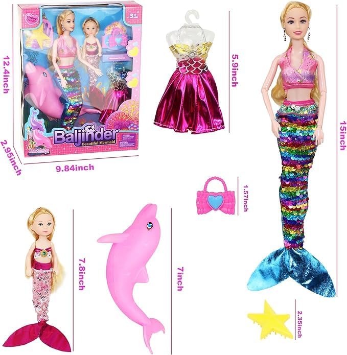 Baljinder Magical Mermaid Dolls with Little Mermaid Water Swimming Playset Baljinder Magical Mermaid Dolls with Little Mermaid Water Swimming Playset