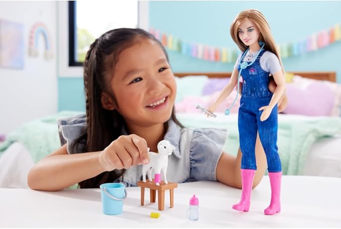 Barbie 65th Anniversary Doll Farm Veterinarian Set with Blonde Vet Doll Barbie 65th Anniversary Doll Farm Veterinarian Set with Blonde Vet Doll