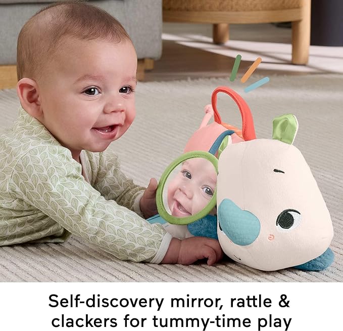 Fisher-Price Newborn Toy Planet Friends Tummy Time Roaming Rhino Plush Fisher-Price Newborn Toy Planet Friends Tummy Time Roaming Rhino Plush