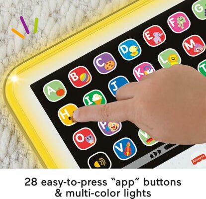 Fisher-Price Toddler Learning Toy Tablet Pretend Computer with Music & Lights