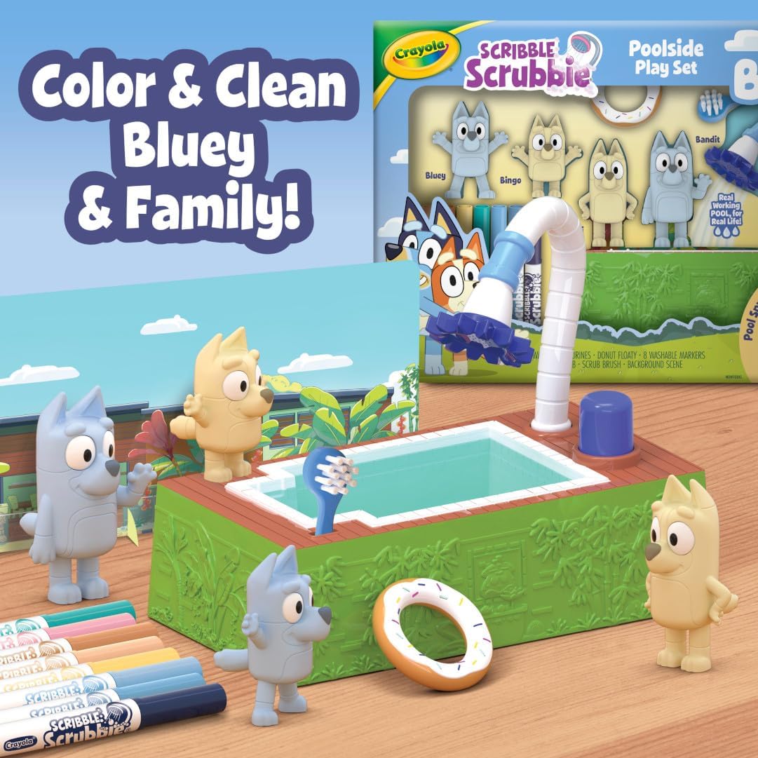 Crayola Scribble Scrubbies Bluey Poolside Playset Crayola Scribble Scrubbies Bluey Poolside Playset