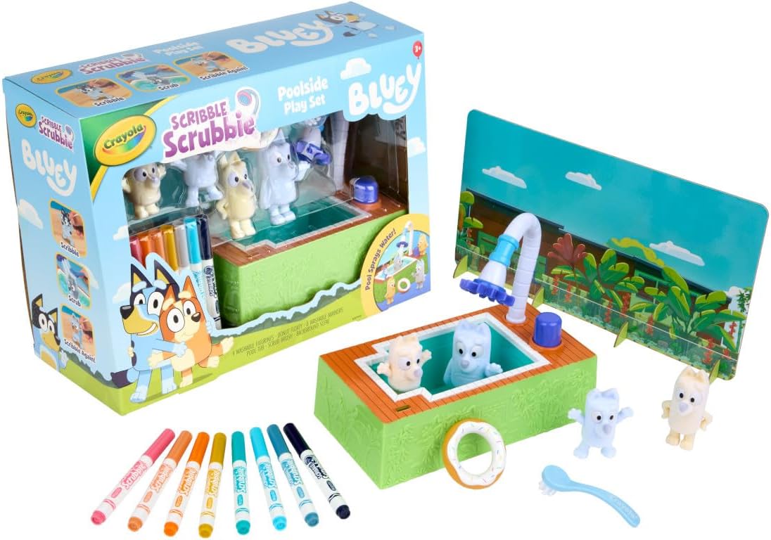 Crayola Scribble Scrubbies Bluey Poolside Playset Crayola Scribble Scrubbies Bluey Poolside Playset