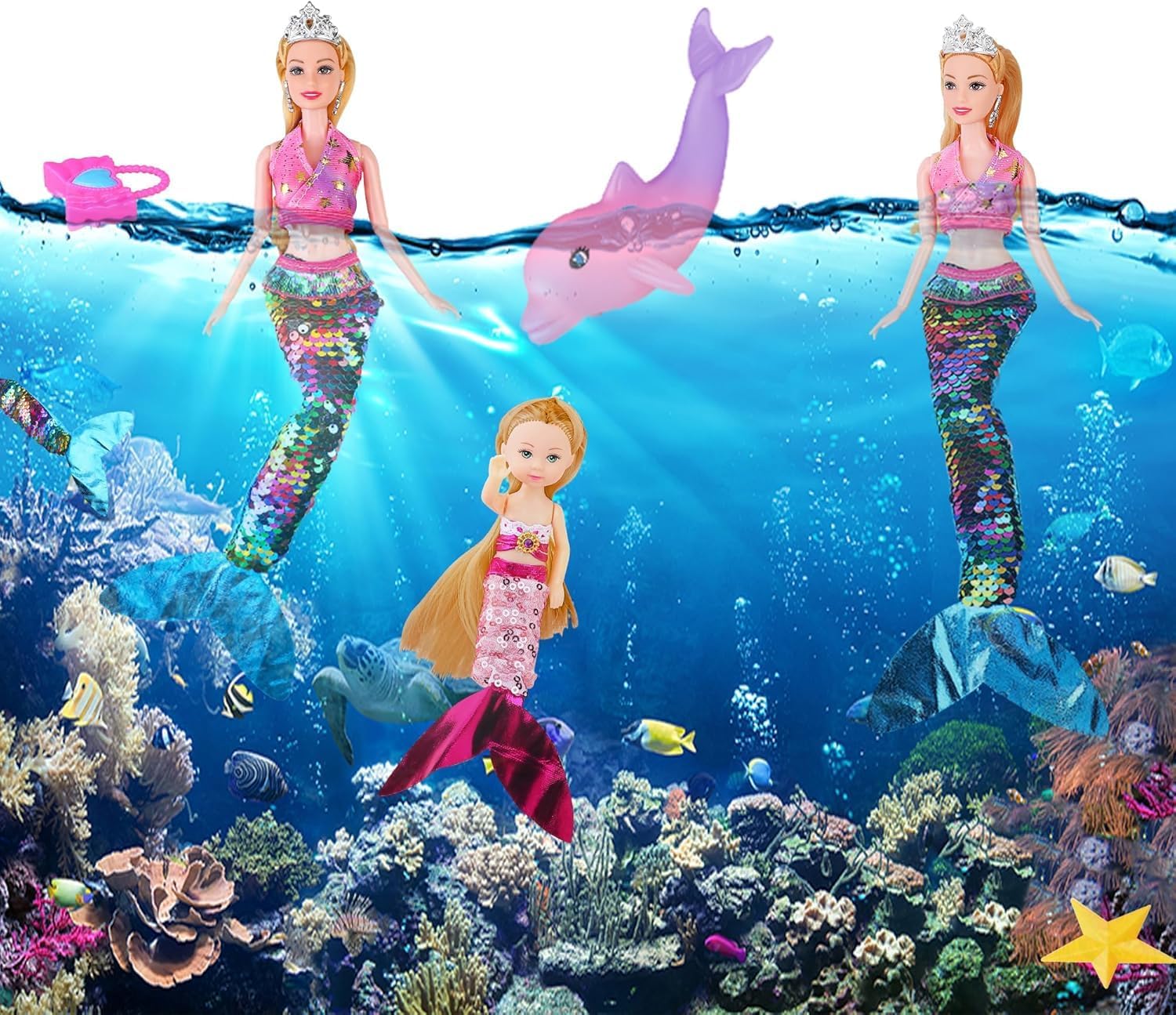 Baljinder Magical Mermaid Dolls with Little Mermaid Water Swimming Playset Baljinder Magical Mermaid Dolls with Little Mermaid Water Swimming Playset