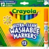 Crayola Broad Washable Line Markers for Kids 12 Count