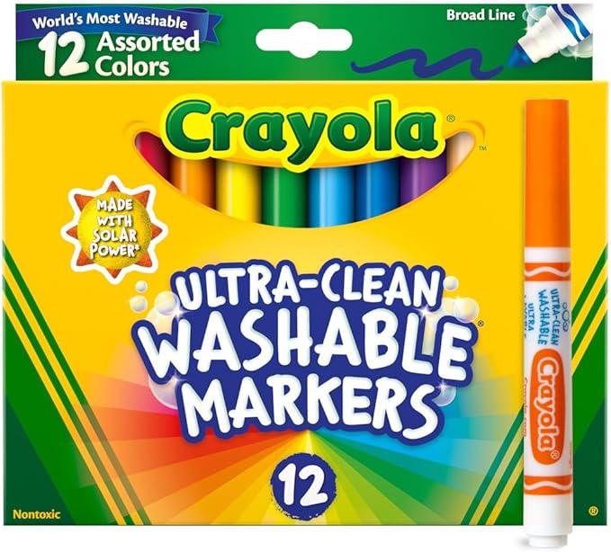 Crayola Broad Washable Line Markers for Kids 12 Count Crayola Broad Washable Line Markers for Kids 12 Count