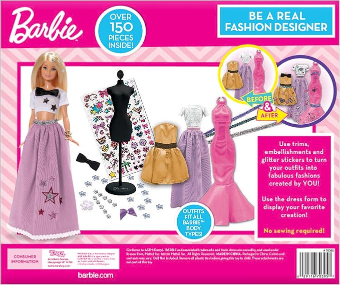 Tara Toys Barbie Be a Real Fashion Designer Classic Set DIY Doll Clothing Kit Tara Toys Barbie Be a Real Fashion Designer Classic Set DIY Doll Clothing Kit