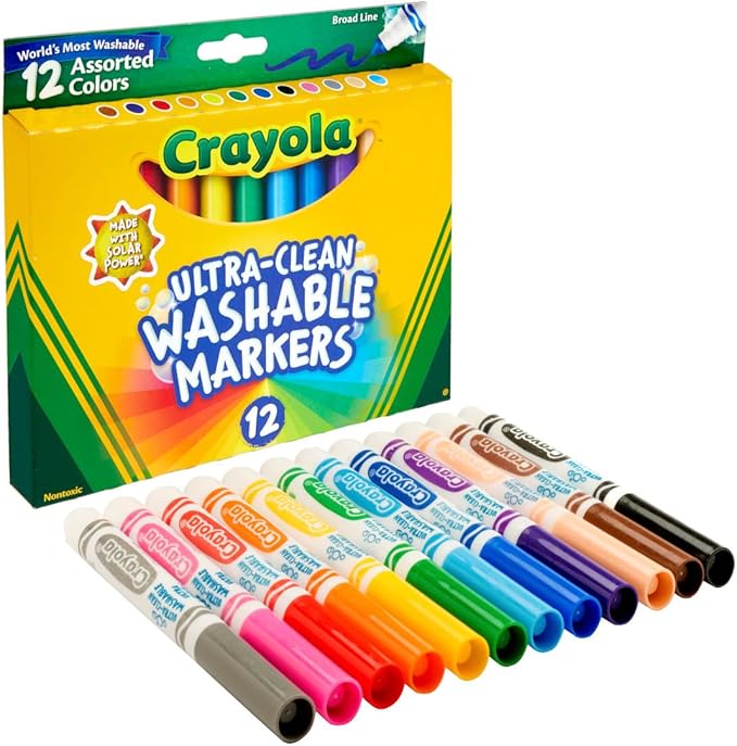 Crayola Broad Washable Line Markers for Kids 12 Count Crayola Broad Washable Line Markers for Kids 12 Count
