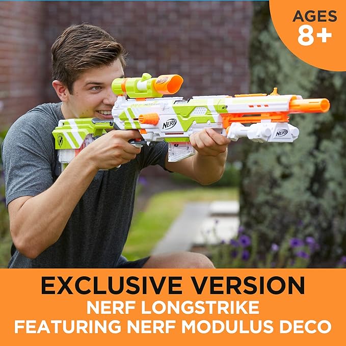 NERF Longstrike Modulus Toy Blaster with Barrel Extension NERF Longstrike Modulus Toy Blaster with Barrel Extension