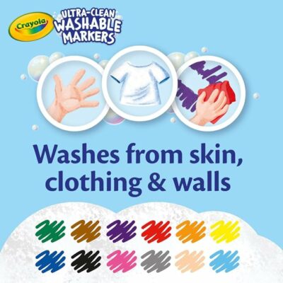 Crayola Broad Washable Line Markers for Kids 12 Count