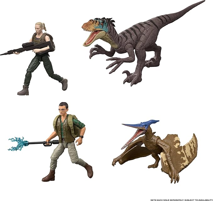 Mattel Jurassic World Rebirth Human & Dinosaur Figure Pack Mattel Jurassic World Rebirth Human & Dinosaur Figure Pack