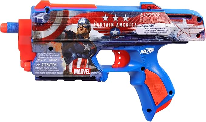 Nerf Marvel Captain America Dart Blaster 10 Elite Darts Nerf Marvel Captain America Dart Blaster 10 Elite Darts
