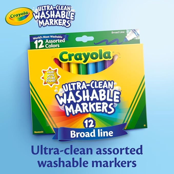 Crayola Broad Washable Line Markers for Kids 12 Count Crayola Broad Washable Line Markers for Kids 12 Count