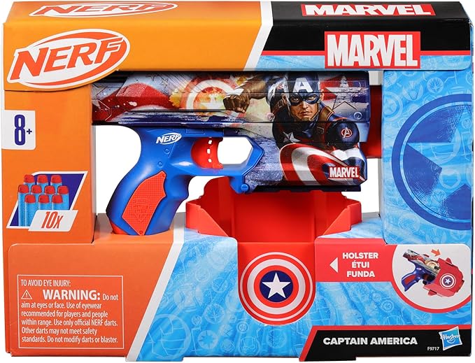 Nerf Marvel Captain America Dart Blaster 10 Elite Darts Nerf Marvel Captain America Dart Blaster 10 Elite Darts