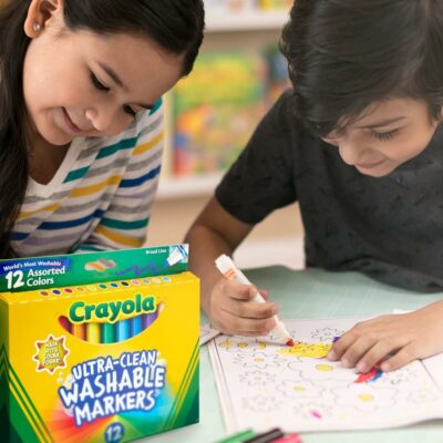 Crayola Broad Washable Line Markers for Kids 12 Count