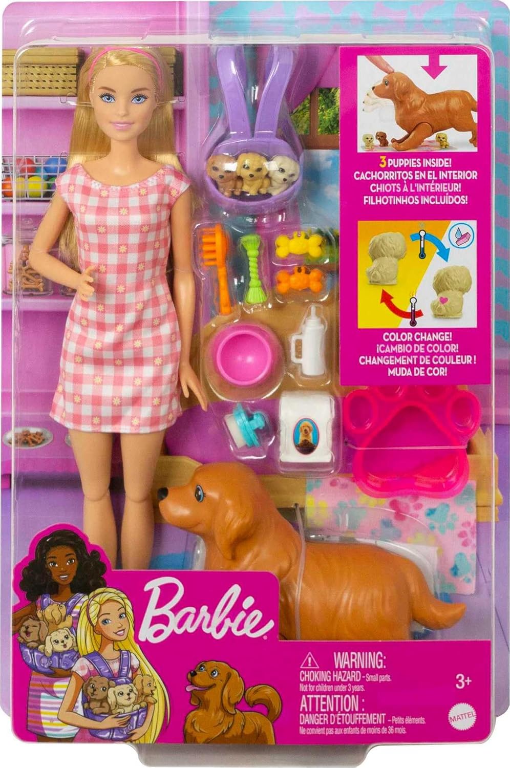 Barbie Doll & Pets Set with 3 Newborn Puppies Barbie Doll & Pets Set with 3 Newborn Puppies