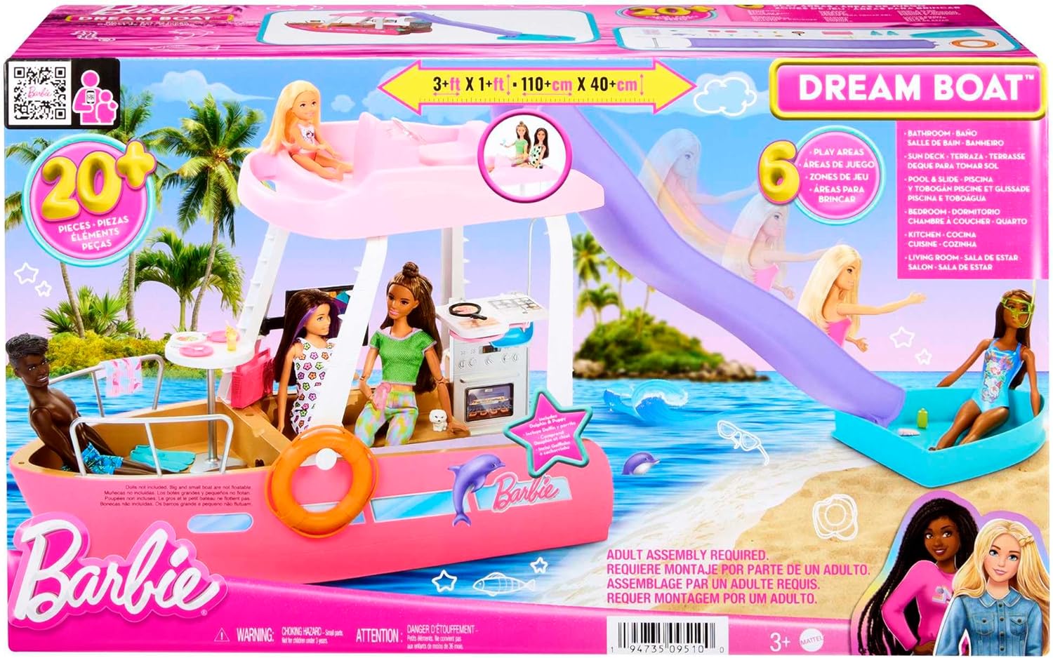 Barbie Dream Boat Playset with 20+ Ocean Themed Accessories Barbie Dream Boat Playset with 20+ Ocean Themed Accessories