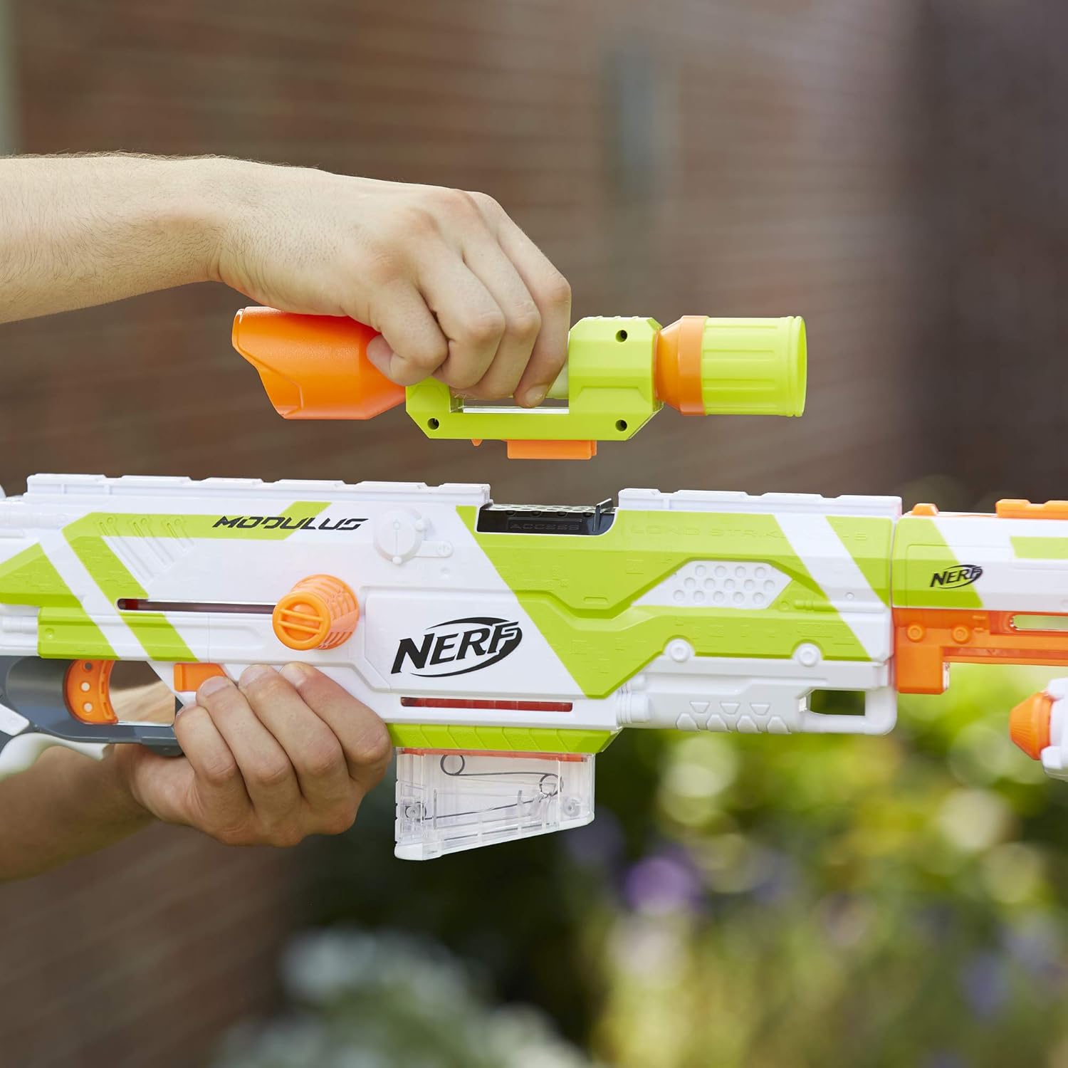 NERF Longstrike Modulus Toy Blaster with Barrel Extension NERF Longstrike Modulus Toy Blaster with Barrel Extension