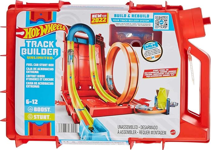 Hot Wheels Toy Car Set Track Builder Unlimited Playset Fuel Can Stunt Box