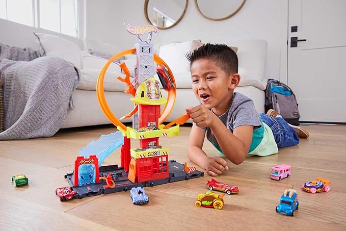 Hot Wheels City with 1 Toy Car Kid Powered Elevator Hot Wheels City with 1 Toy Car Kid Powered Elevator